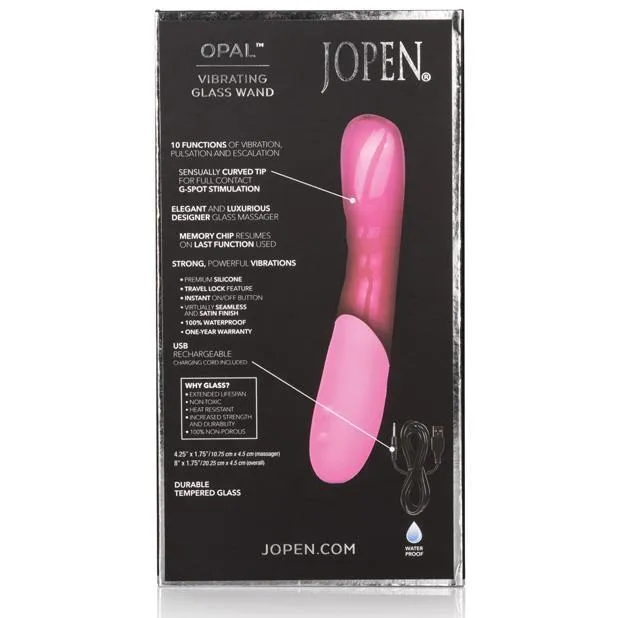 Jopen - Opal Rechargeable Vibrating Glass Wand (Pink)