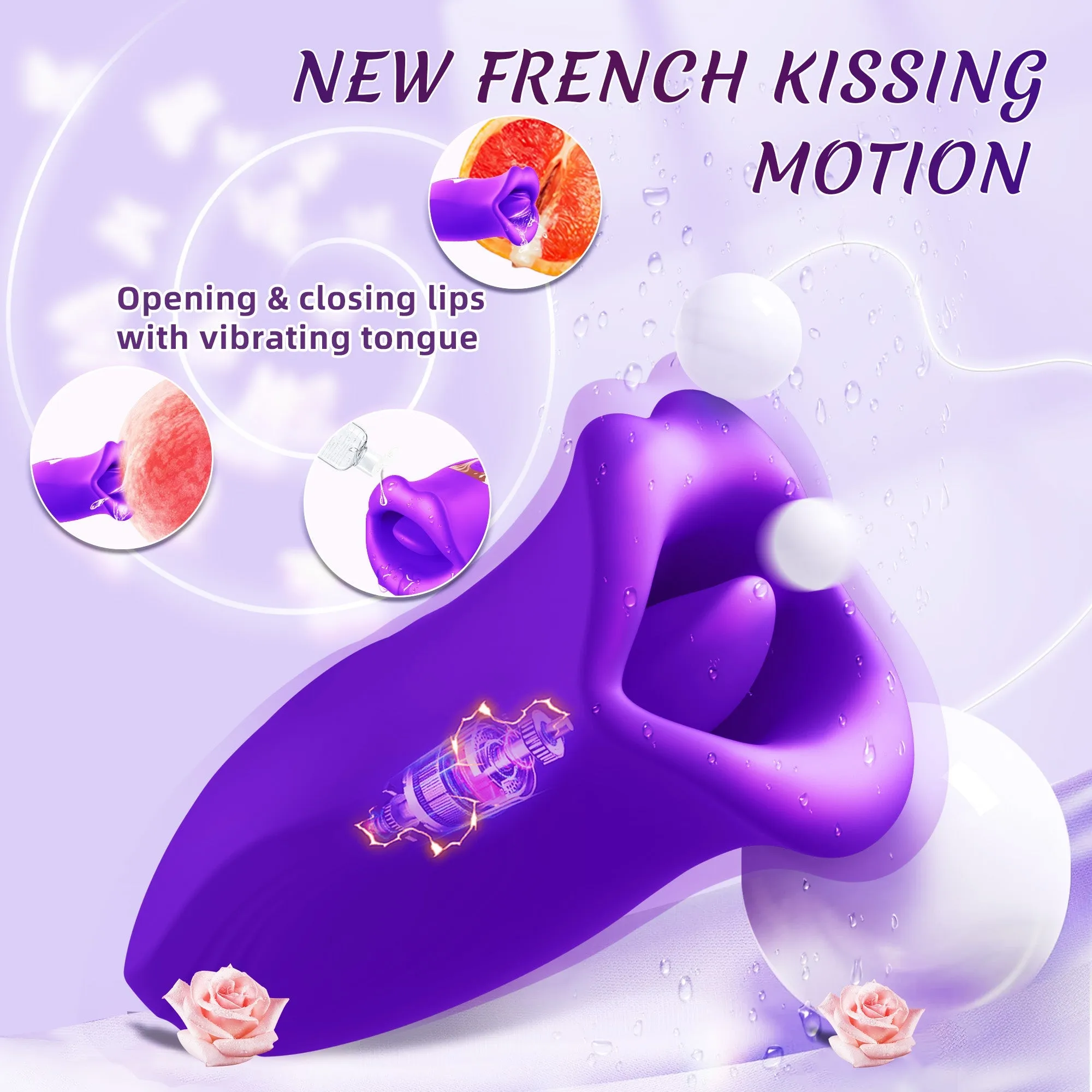 KERERO Adult Sex Toys Vibrator for Women with 10 Vibration Modes and 10 French Kissing Modes