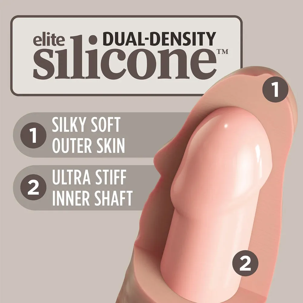 King Cock Elite 11" Dual Density Silicone Dildo With Suction Cup