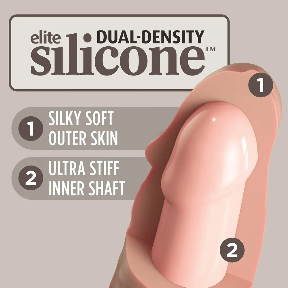 King Cock Elite 7" Dual Density Silicone Dildo With Suction Cup