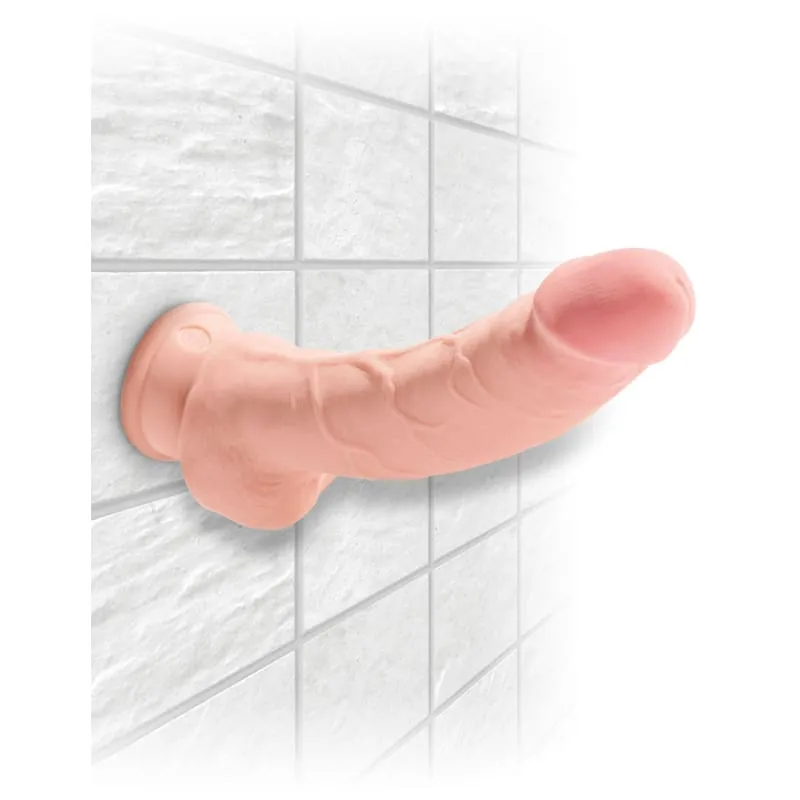 King Cock Plus Triple Density 8" Cock With Balls - Flesh