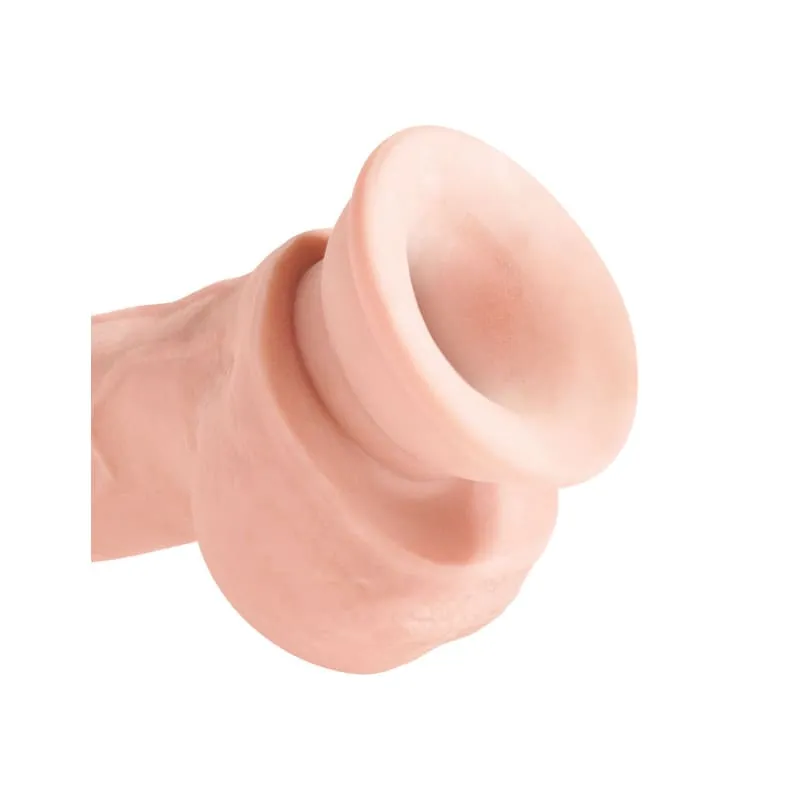 King Cock Plus Triple Density 8" Cock With Balls - Flesh