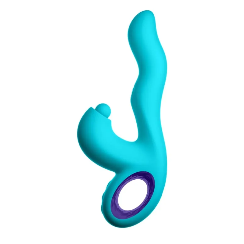 Klio Triple Action Thumping Rabbit Vibrator -  Turquoise