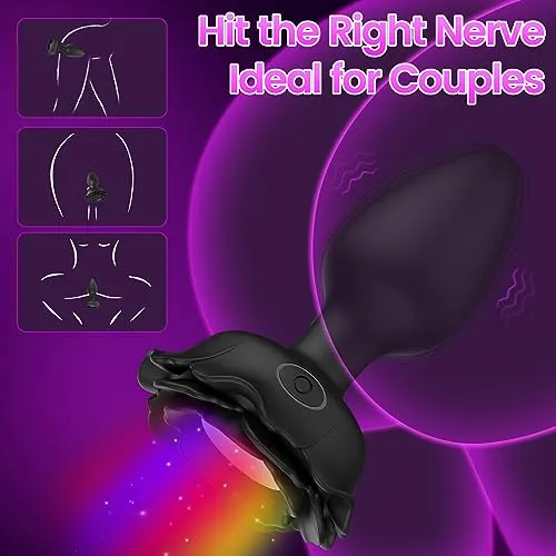 LED Vibrating Butt Plug with 10 Colors & Vibration Settings