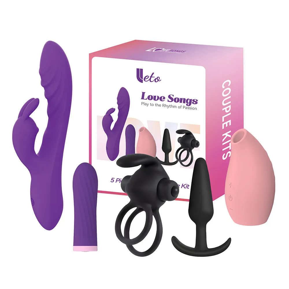 Leto Couples Pleasure Clitoral Suction & Vibrating 5-Piece Kit