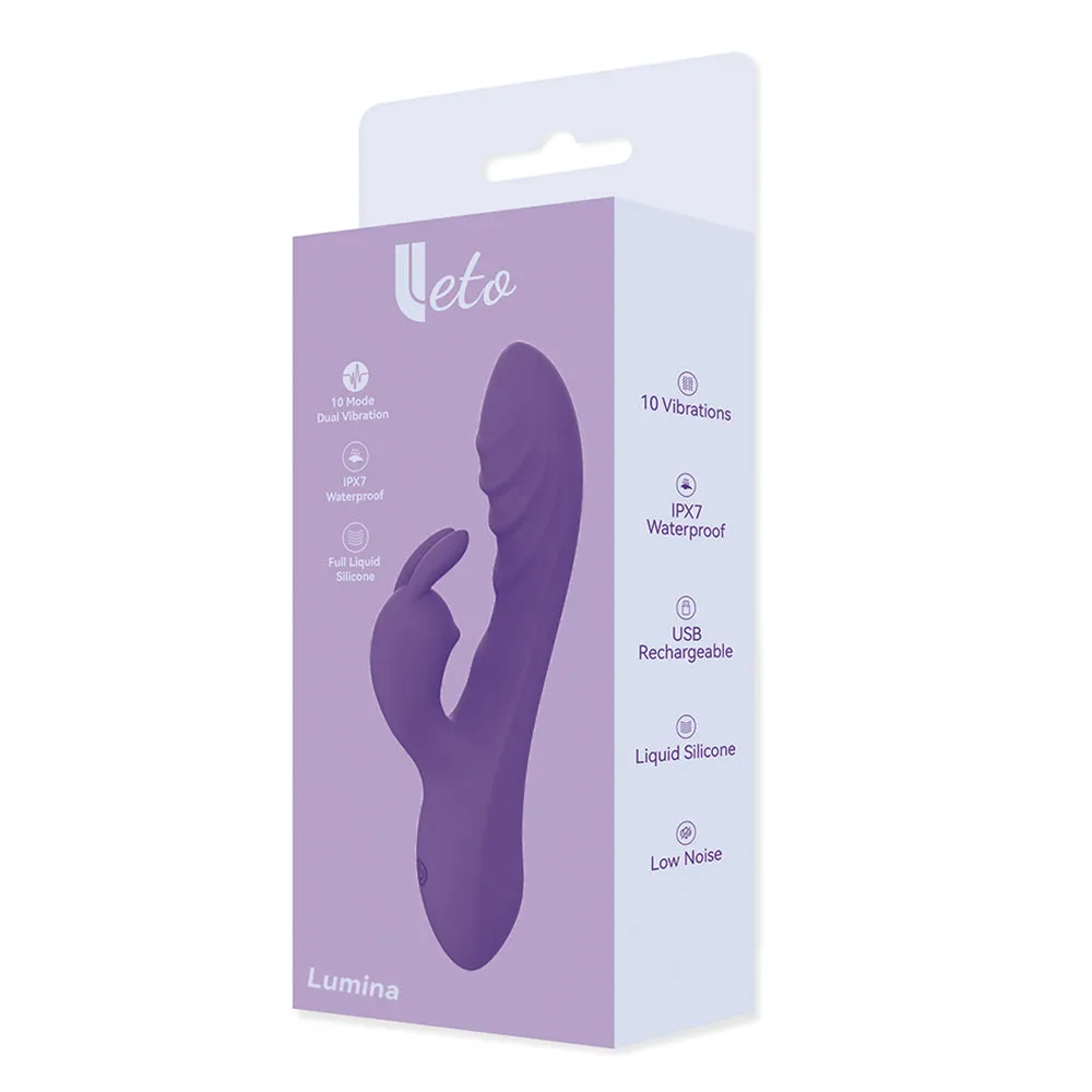 Leto Lumina Ribbed Liquid Silicone Rabbit Vibrator