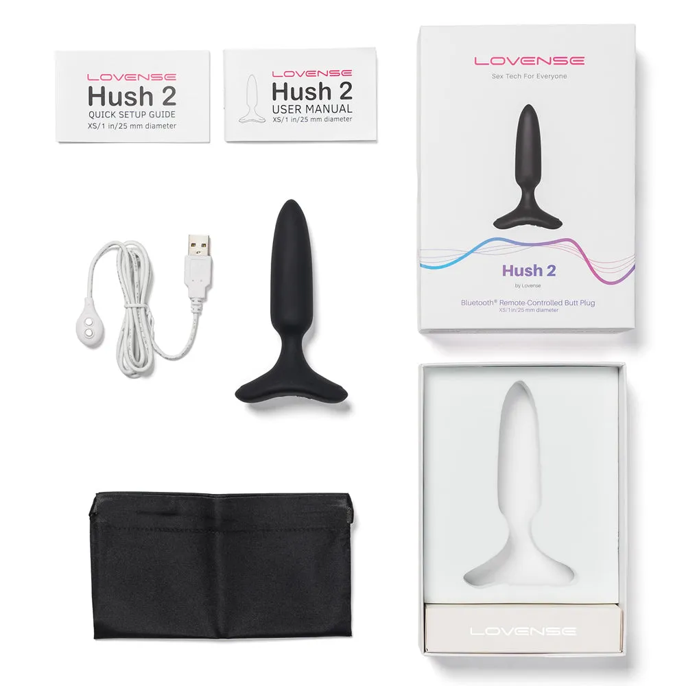 Lovense Hush 2 Bluetooth Vibrating 1" Butt Plug - Extra-Small