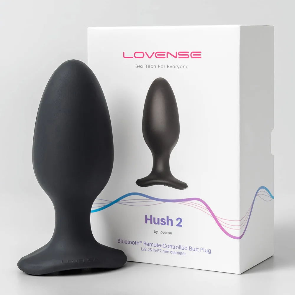 Lovense Hush 2 Bluetooth Vibrating 2.25" Butt Plug - Large