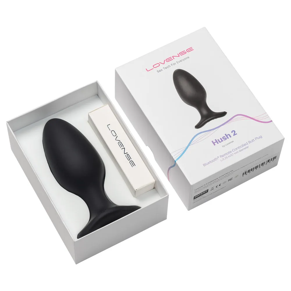 Lovense Hush 2 Bluetooth Vibrating 2.25" Butt Plug - Large