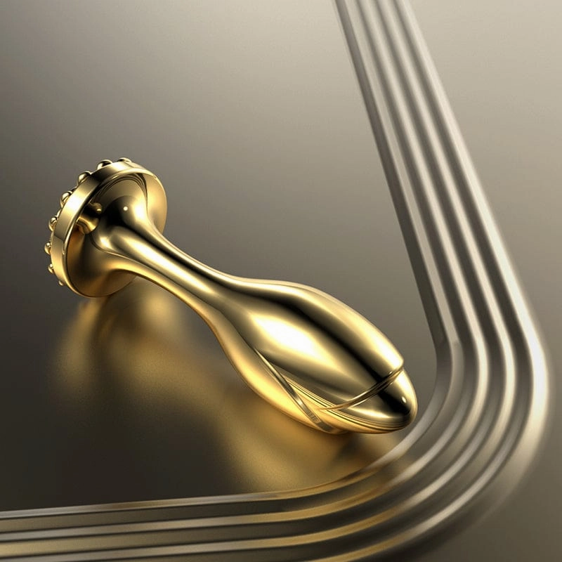Lurevibe - Pearl Rose Anal Plug Gold Stainless Steel