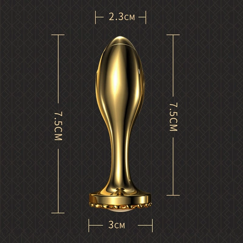 Lurevibe - Pearl Rose Anal Plug Gold Stainless Steel