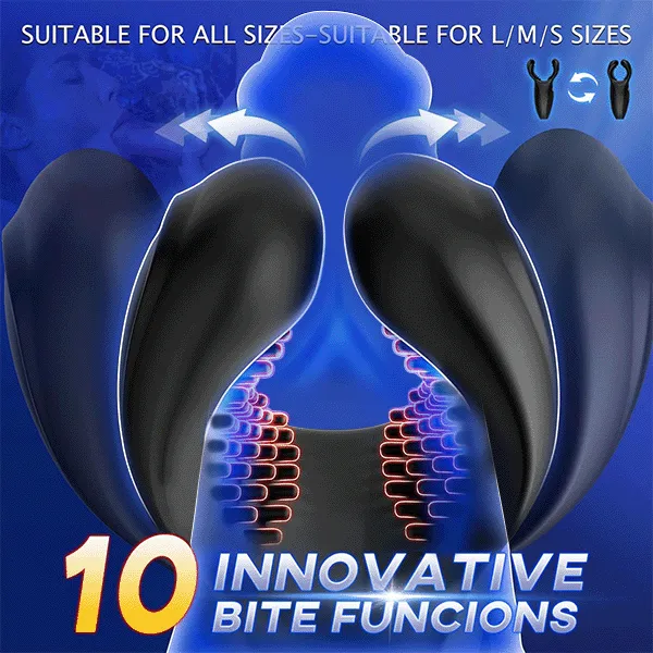 Male Masturbator Penis Training Vibrator with 10 Dual Headed Bite & Vibration