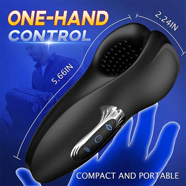 Male Masturbator Penis Training Vibrator with 10 Dual Headed Bite & Vibration
