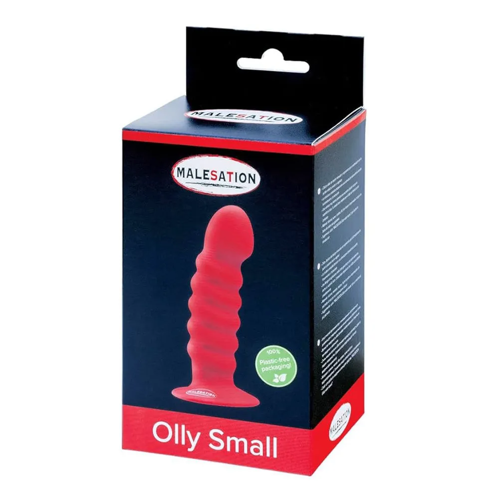 Malesation Olly Ribbed Silicone Dildo With Suction Cup - Small
