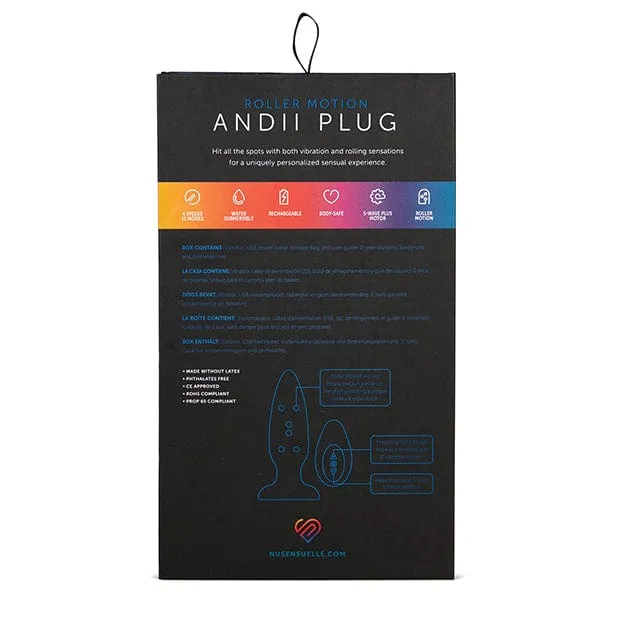 Nu Sensuelle - Andii Vertical Roller Motion Vibrating Butt Plug (Navy)