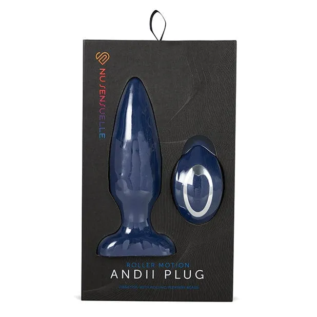 Nu Sensuelle - Andii Vertical Roller Motion Vibrating Butt Plug (Navy)