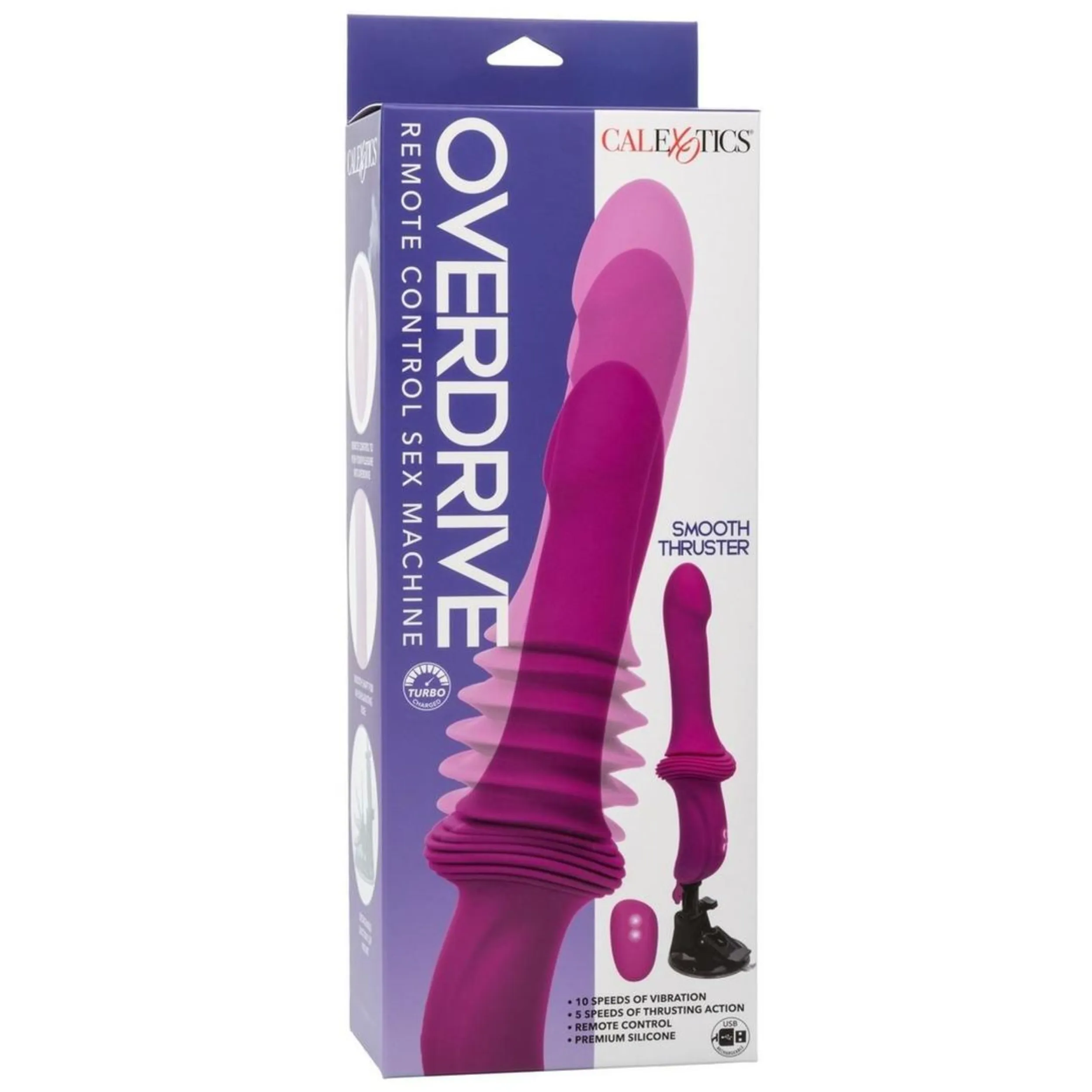 Overdrive Remote Control Rechargeable Silicone Sex Machine Smooth Thruster