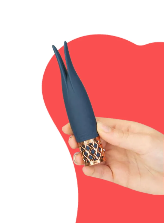 Pillow Talk Secrets PLAYFUL Mini Clitoral Vibrator with Flickering Rabbit Ear Tips