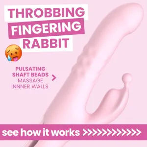 Pink Pearl Pulsing and Fingering Dual Action Vibrator - Triple Your Pleasure!