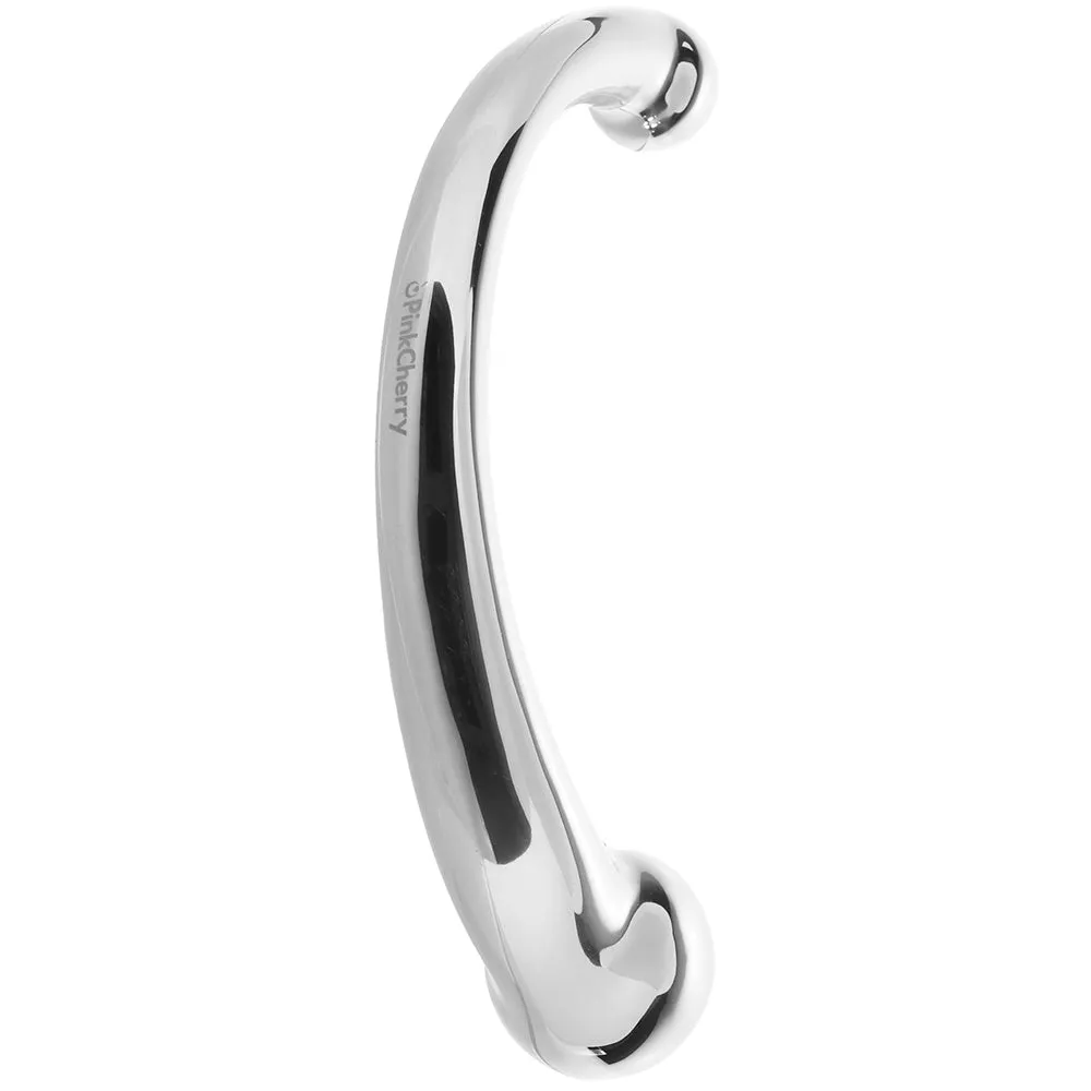 PinkCherry 8 Inch Stainless Steel Curved G-Spot Dildo
