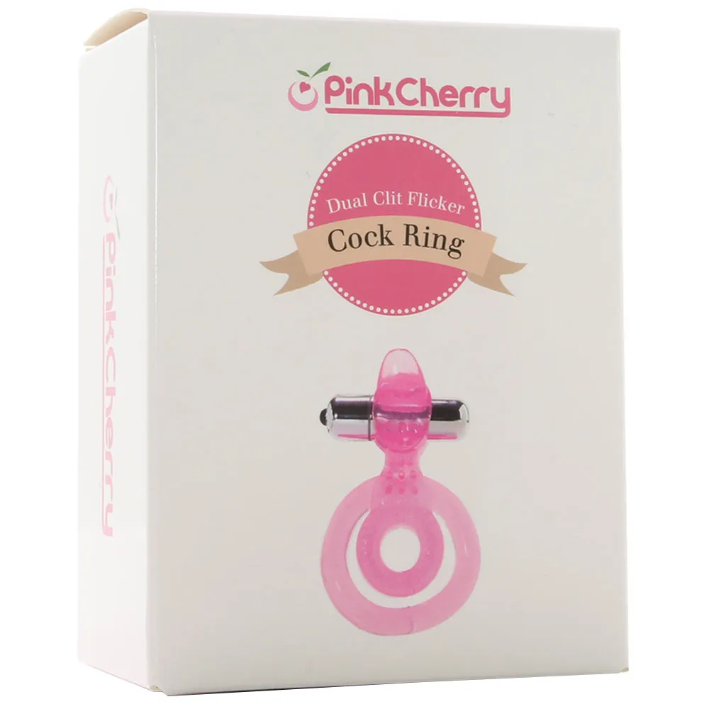 PinkCherry Dual Clit Flicker Cock Ring