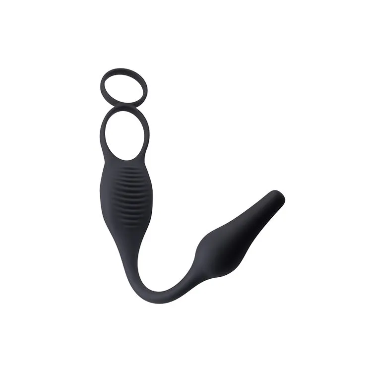 Plug & Tug Vibrating Cock Ring Butt Plug