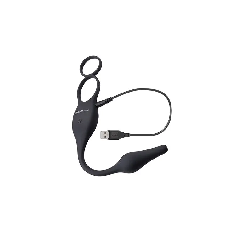 Plug & Tug Vibrating Cock Ring Butt Plug