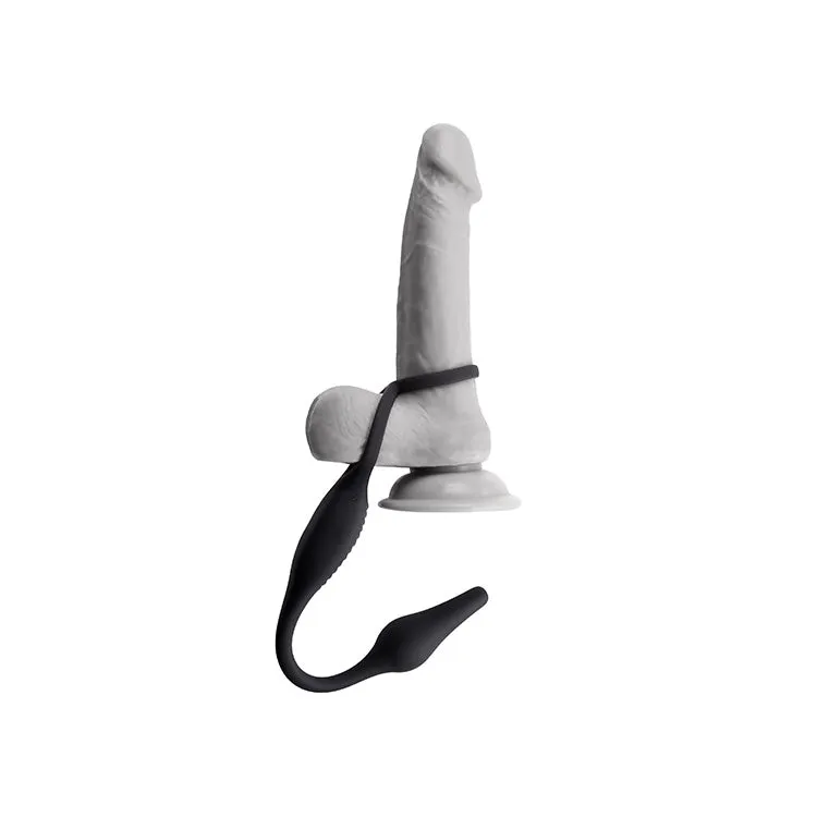 Plug & Tug Vibrating Cock Ring Butt Plug