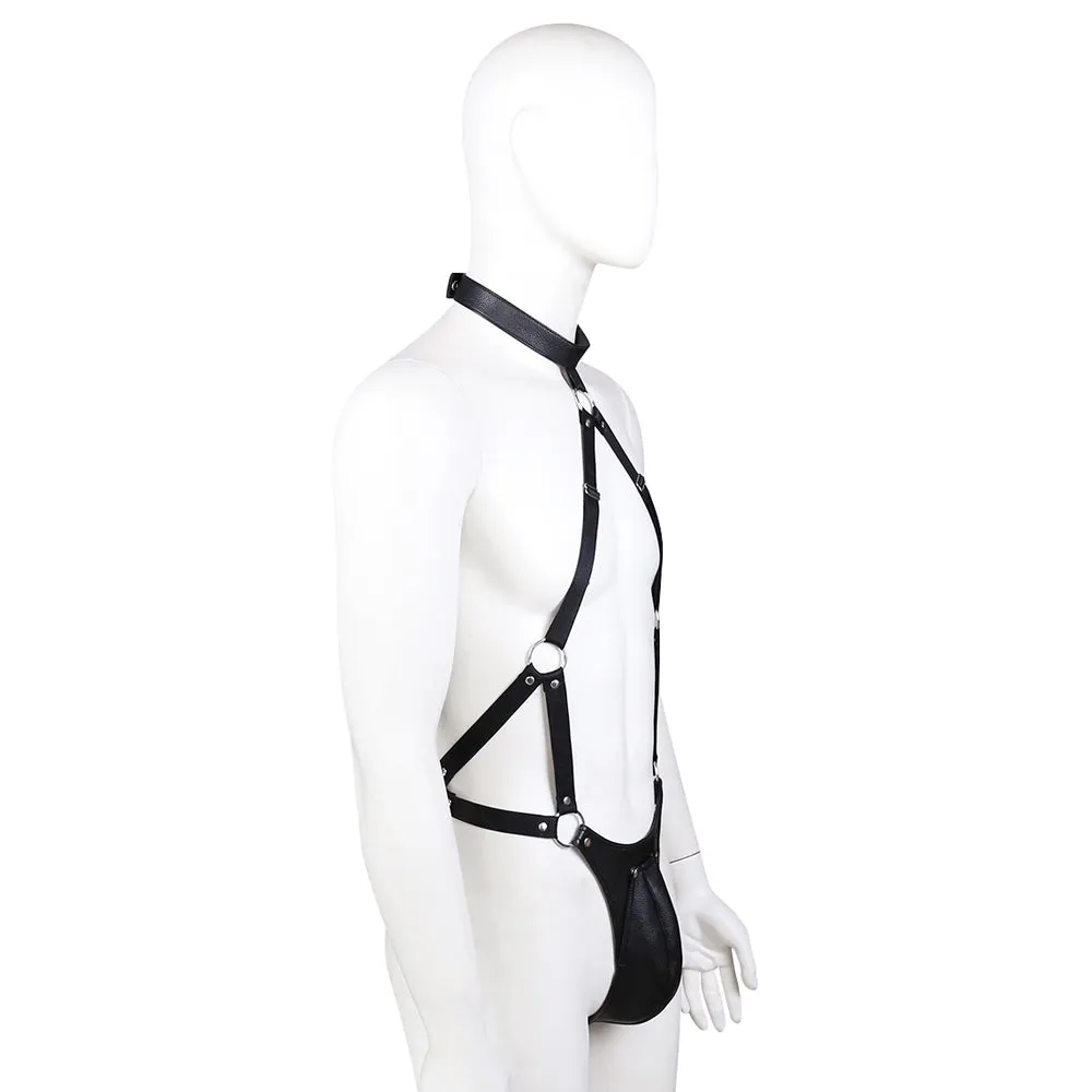 Poison Rose Men's Wetlook G-String Backless Body Harness
