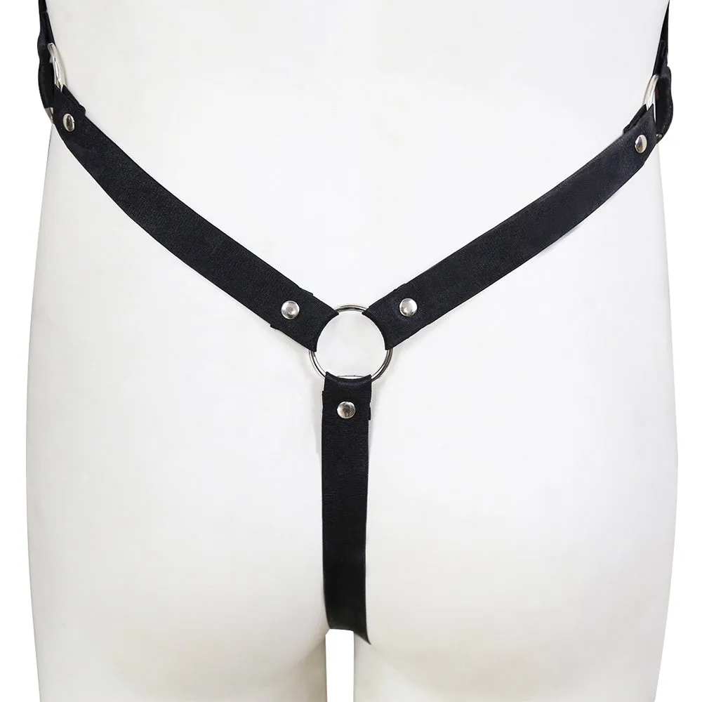 Poison Rose Men's Wetlook G-String Backless Body Harness