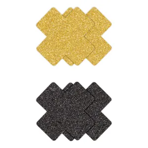Pretty Pasties Glitter Cross Adhesive Nipple Pasties 2-Pack