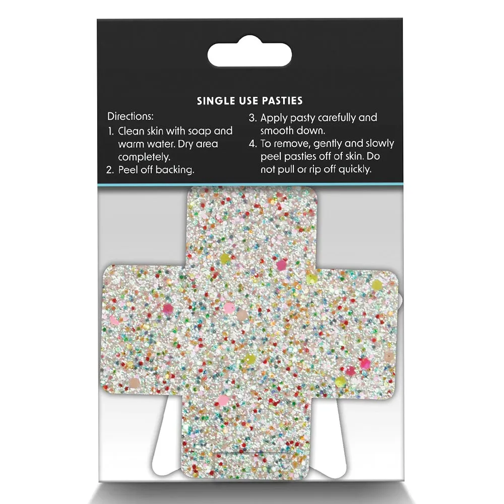Pretty Pasties Glow In The Dark Glitter Star & Cross Nipple Pasties
