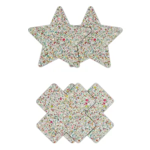 Pretty Pasties Glow In The Dark Glitter Star & Cross Nipple Pasties
