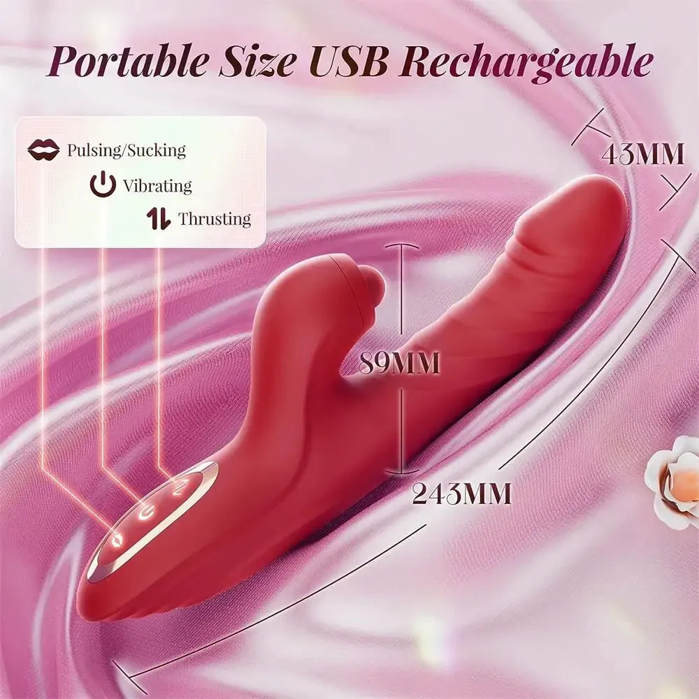 Rabbit Sucking Vibrator with 10 Vibrating 7 Thrust Modes with Licking #Foreplay #Bathroom