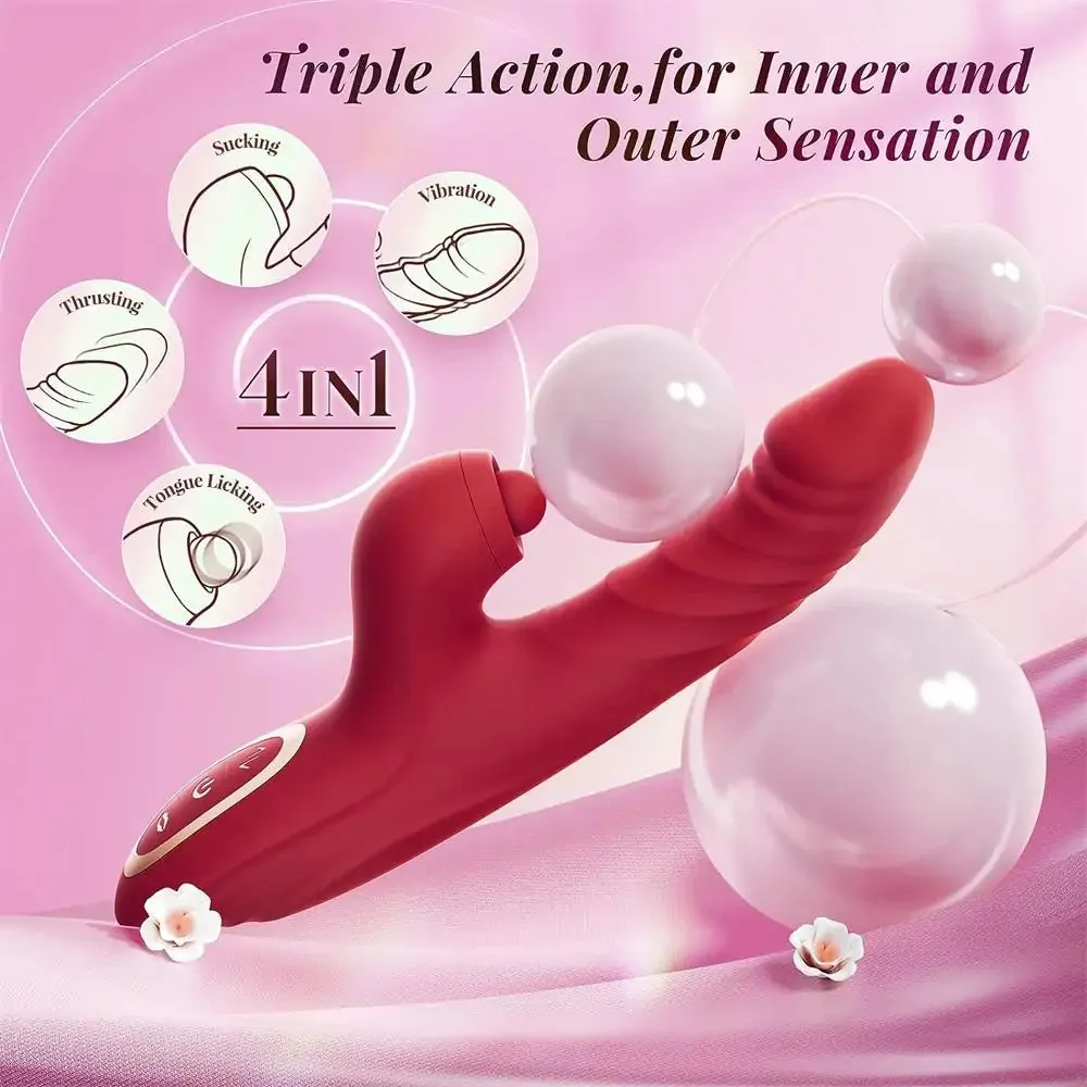 Rabbit Sucking Vibrator with 10 Vibrating 7 Thrust Modes with Licking #Foreplay #Bathroom