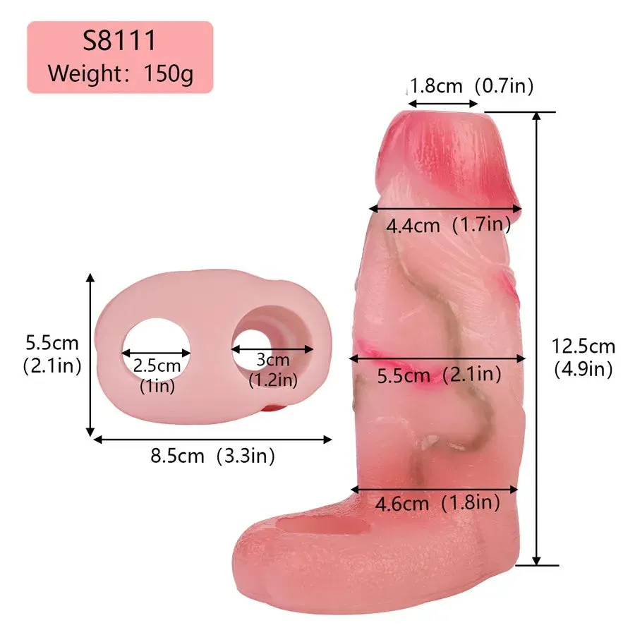 Realistic Silicone Cock Extension Sleeve