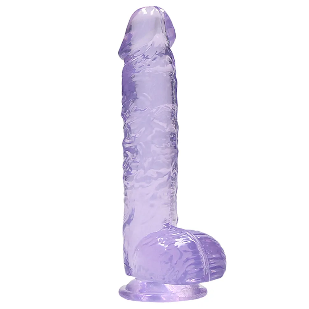 RealRock 6" Crystal Clear Realistic Dildo With Balls & Suction Cup