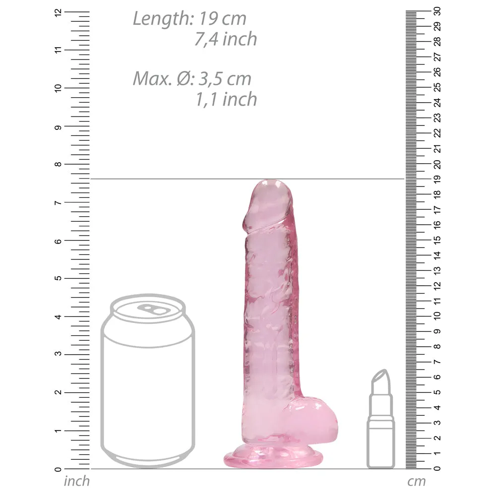RealRock 7" Crystal Clear Realistic Dildo With Balls & Suction Cup