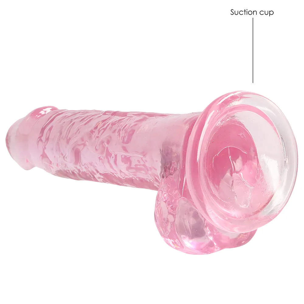 RealRock 7" Crystal Clear Realistic Dildo With Balls & Suction Cup