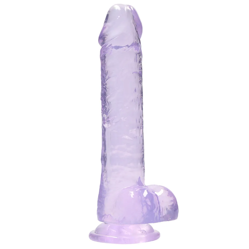 RealRock 8" Crystal Clear Realistic Dildo With Balls & Suction Cup