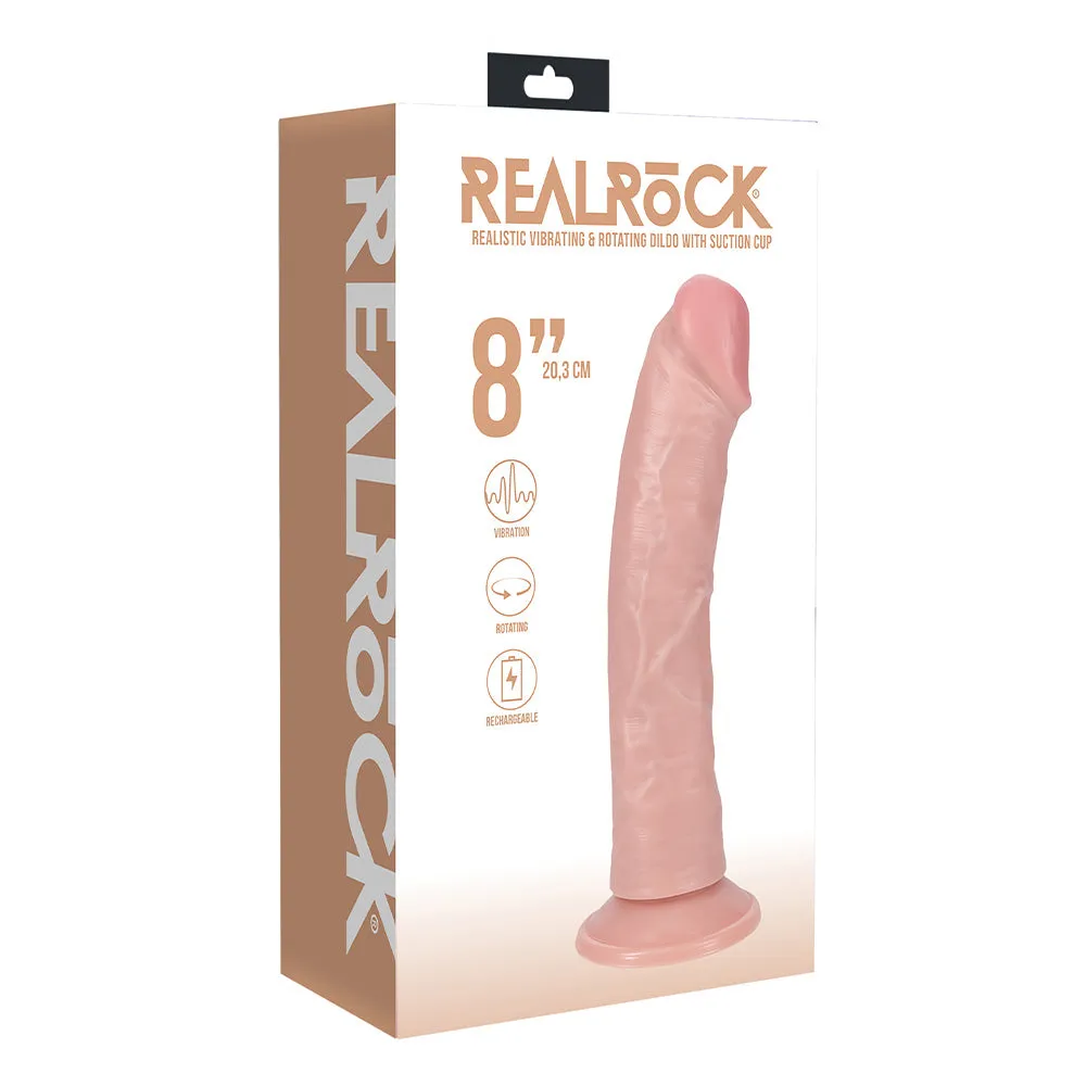 RealRock Realistic 8" Vibrating Rotating Dildo With Suction Cup