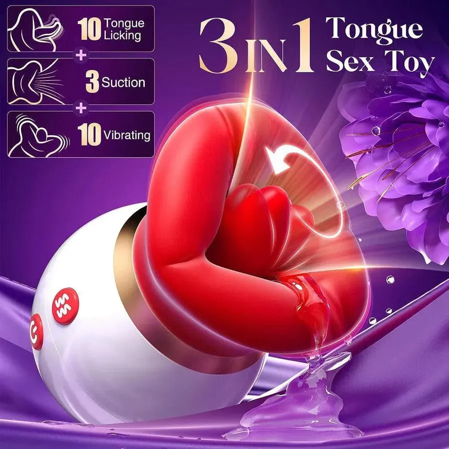 Red Lips Multiple Function Clit Stimulator for Women