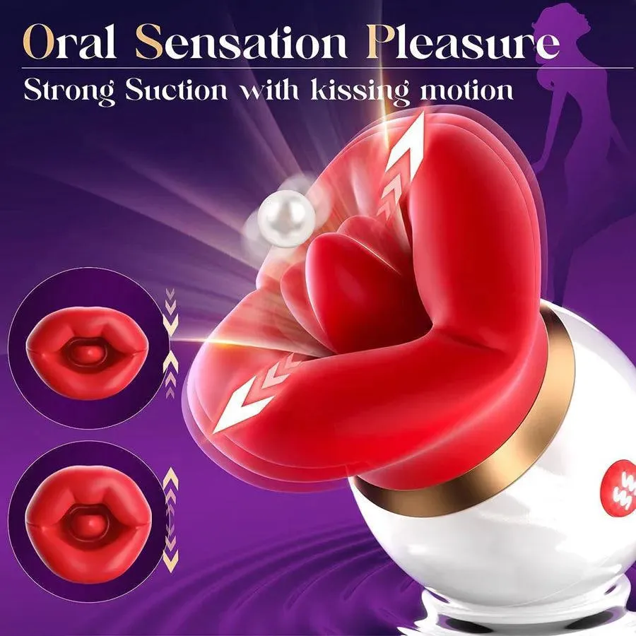 Red Lips Multiple Function Clit Stimulator for Women