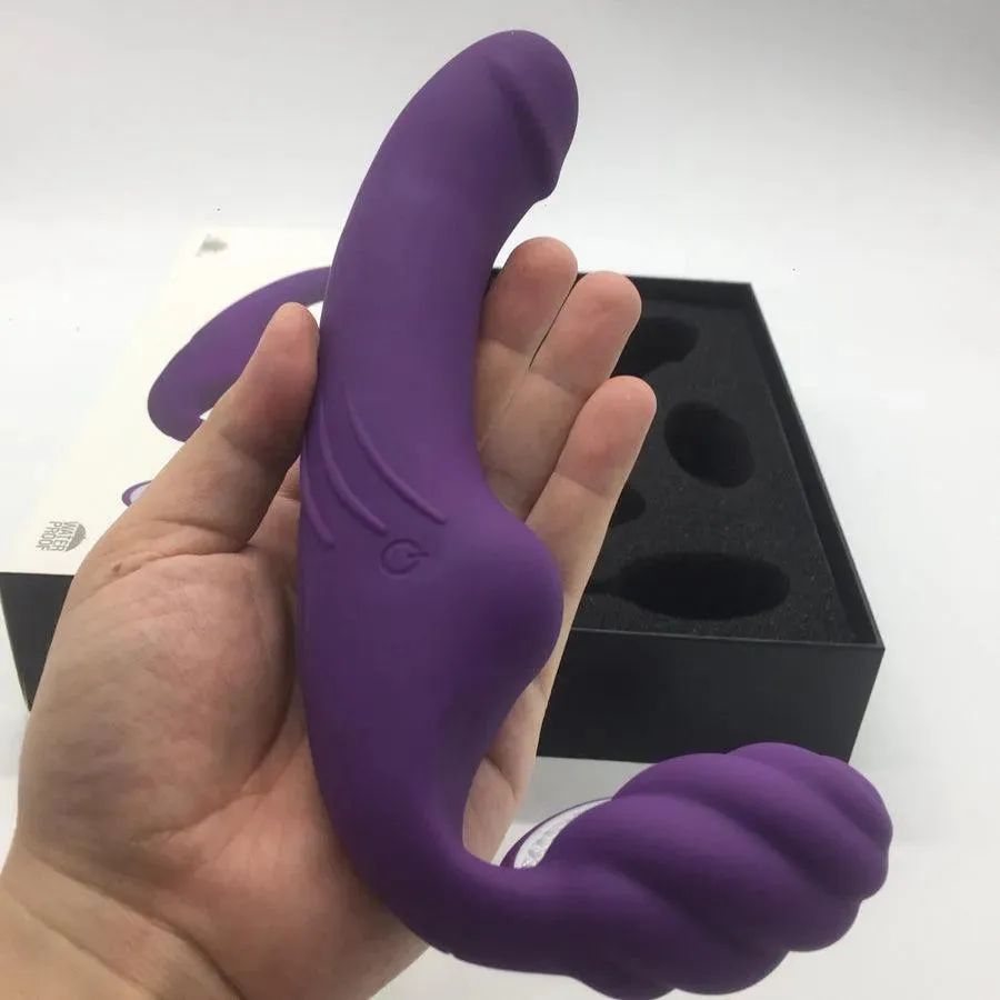 Remote Control Lesbian Strapless Strap On Dildo Vibrator