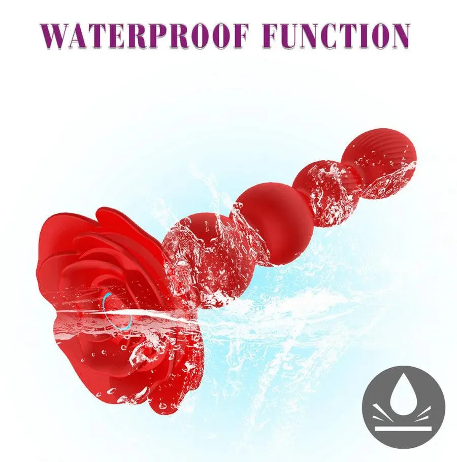 Remote Control Rose Flower Anal Beads Vibrator