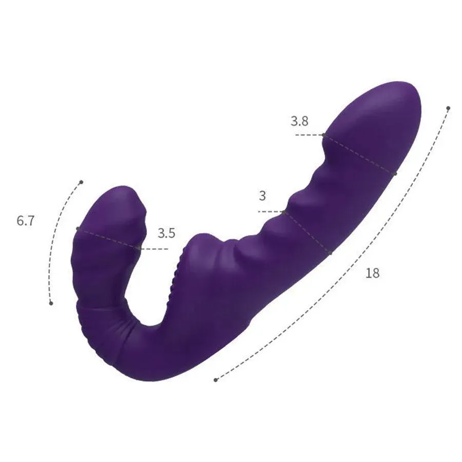 Remote Control Strapless Strap On Vibrator for Couples