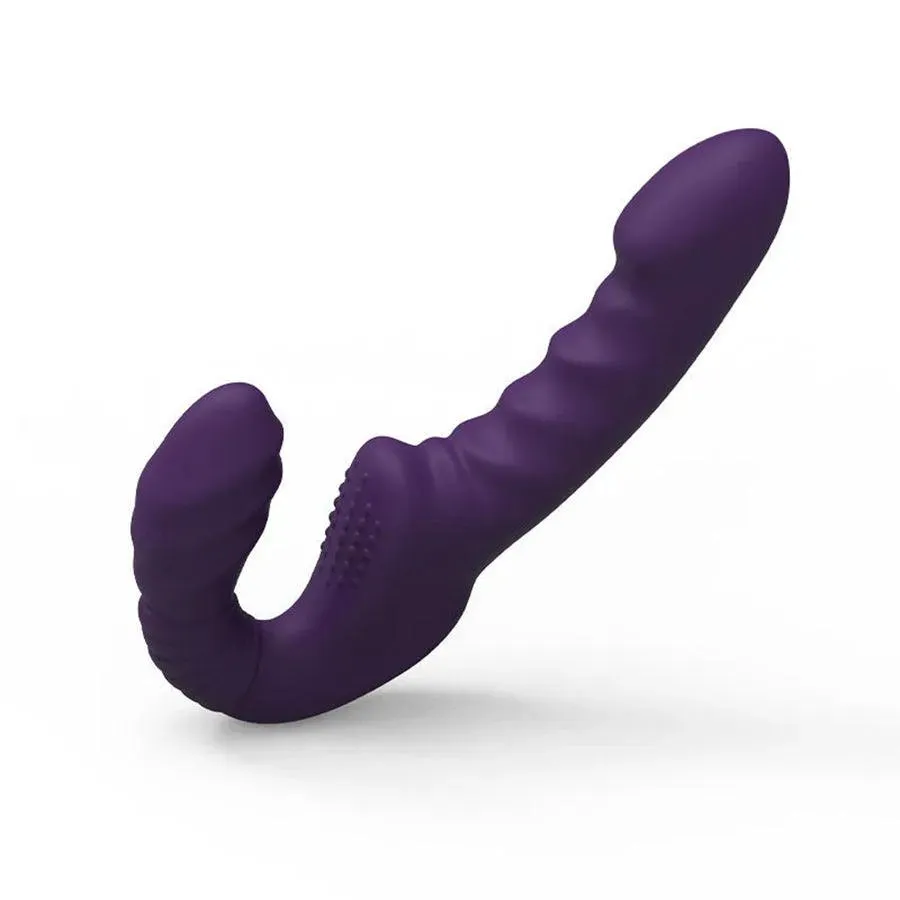 Remote Control Strapless Strap On Vibrator for Couples
