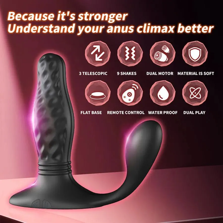 Remote Control Thrusting Anal Plug Vibrator