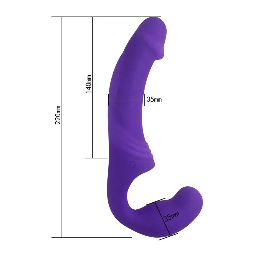 Remote Control Vibrating Strapless Strap On Sex Toy