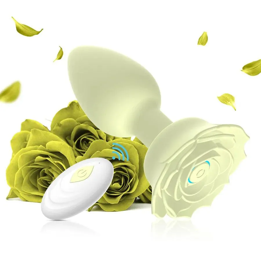 Remote Rose Blossom Vibrating Butt Plug